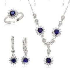 GUMUSH 925 Zirkon Taşlı Damla Set | ST0660005