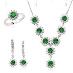 GUMUSH 925 Zirkon Taşlı Damla Set | ST0660006
