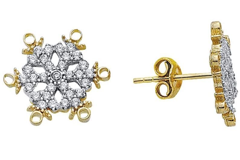 Altın Taşlı Kartanesi Küpe Kp000063 Melis Gold