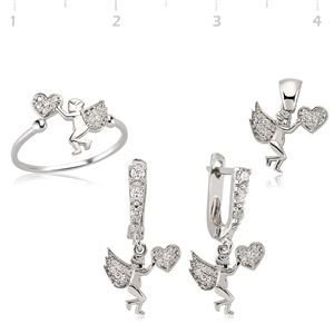 GUMUSH Zirkon Taşlı Rodyum Kaplama Meleğim Set | SET47066148