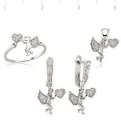 GUMUSH Zirkon Taşlı Rodyum Kaplama Meleğim Set | SET47066148