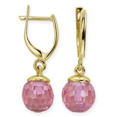 Myra Gold Altın Pembe Taşlı Fantazi Küpe