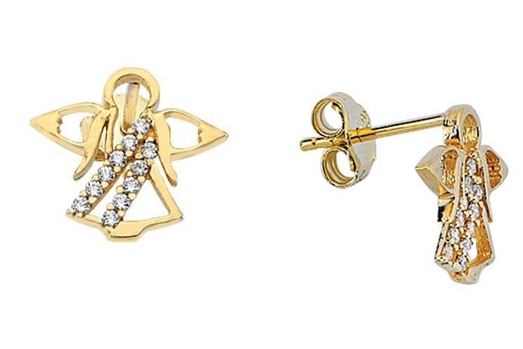 Altın Taşlı Melek Küpe Kp000065 Melis Gold