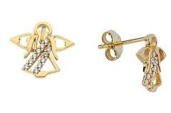 Altın Taşlı Melek Küpe Kp000065 Melis Gold