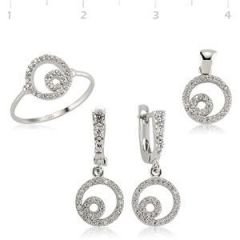 GUMUSH Zirkon Taşlı Rodyum Kaplama Denge Set | SET47066152