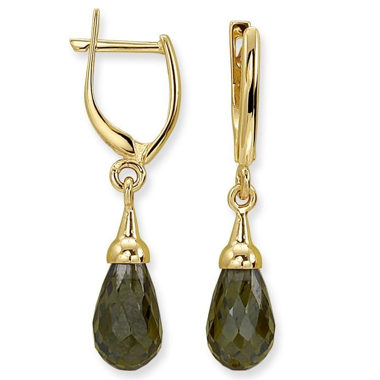 Myra Gold 14 K  Drop Taşlı Altın Küpe