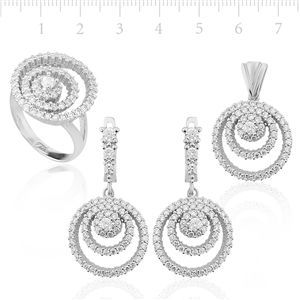 GUMUSH Zirkon Taşlı Rodyum Kaplama Set | SET47138343