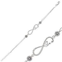 GUMUSH 925 Nazar Boncuklu Sonsuzluk Love Bileklik | BR0460139