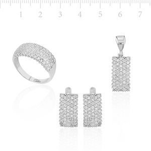 GUMUSH 925 Zirkon Taslı Gümüş Set | SET47138373