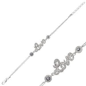 GUMUSH 925 Nazar Boncuklu Love Bileklik | BR0460146