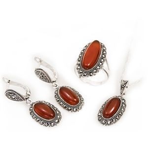 GUMUSH 925  Markazit Taşlı Set | SET08051238