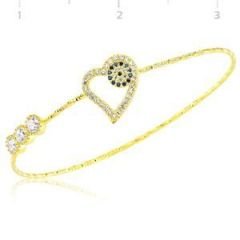 GUMUSH 925 Nazar Boncuklu Kalp Bilezik | BR0570006