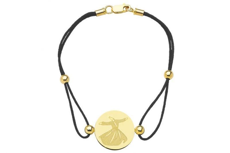 Altın Plaka Mevlana İpli Kolye Kly00369 Melis Gold