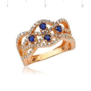 GUMUSH 925 Safir Taşlı Rozlu Yüzük | LR1670062