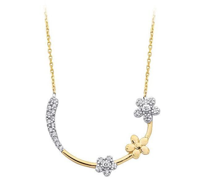 Altın Çiçekli Kolye Kly00377 Melis Gold