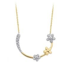 Altın Çiçekli Kolye Kly00377 Melis Gold
