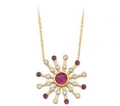 Altın Taşlı Kolye Kly00378 Melis Gold