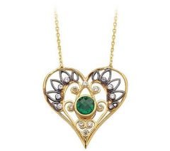 Altın Taşlı Kalp Kolye Kly00382 Melis Gold