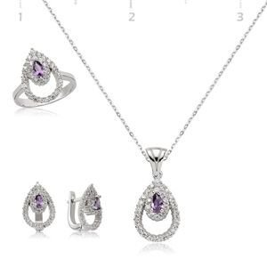 GUMUSH 925 Zirkon Taşlı Damla Set| ST0470526