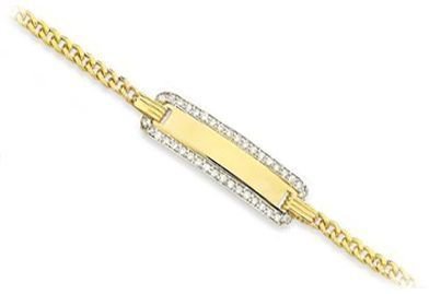 Taşlı Çocuk Künyesi Altın Bileklik CK00012 Melis Gold