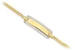 Taşlı Çocuk Künyesi Altın Bileklik CK00012 Melis Gold