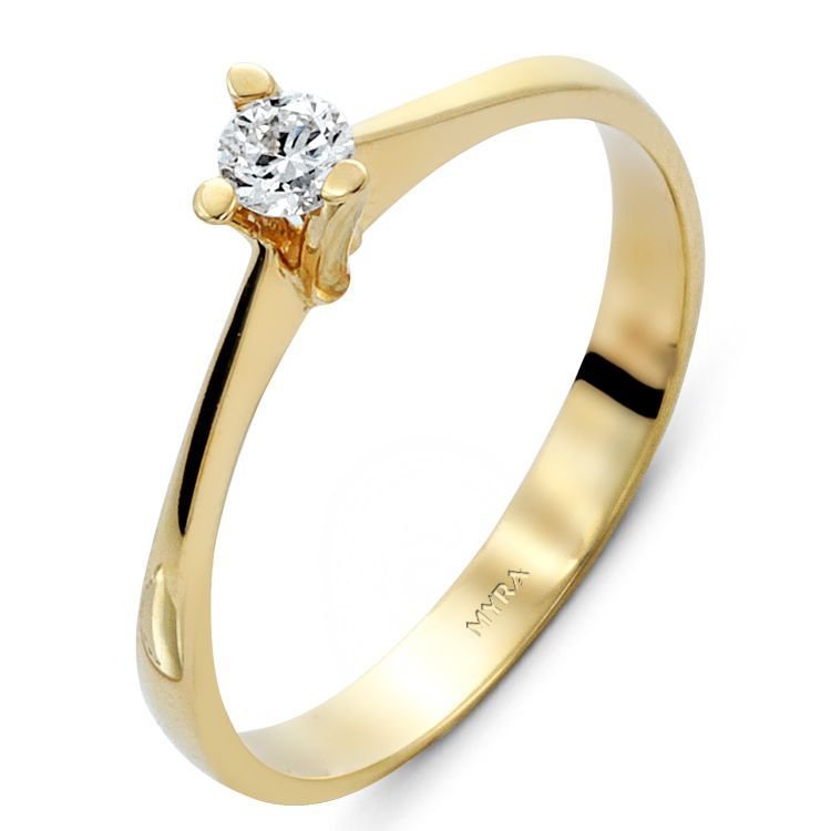 Myra Gold 0.16 Ct. 18 Ayar Altın Tektaş Yüzük