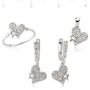 GUMUSH 925 Zirkon Taşlı Yıldızlı Kalp Set | SET47066159