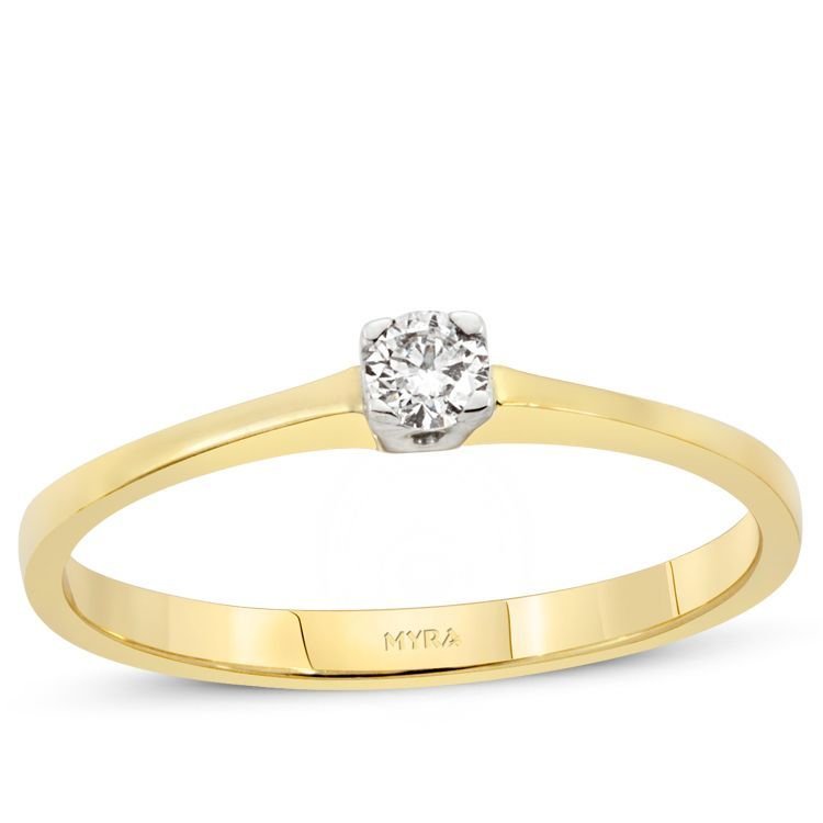 Myra Gold 0.12 Ct. Tektaş Pırlantalı Yüzük