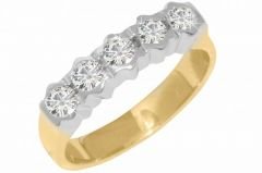Pırlanta Beş Taş Alyans 18 Ayar R400079 Melis Gold