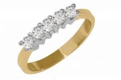 Pırlanta Beş Taş Alyans 18 Ayar R400084 Melis Gold