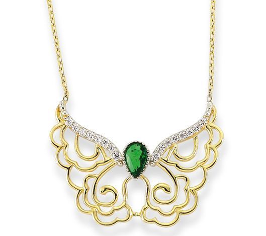 Altın Kelebek Kolye Kly00407 Melis Gold