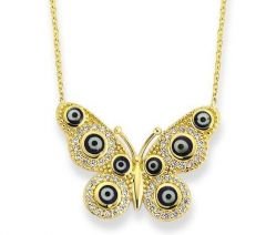 Altın Kelebek Kolye Kly00413 Melis Gold