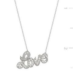 GUMUSH 925 Zirkon Taşlı Love Kolye | PT0460031