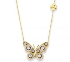 Altın Kelebek Kolye Kly00416 Melis Gold