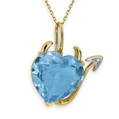 Myra Gold Aqua Marine Taşlı Altın Kolye