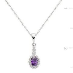 GUMUSH 925 Zirkon Oval Taşlı Kolye | PT0460040