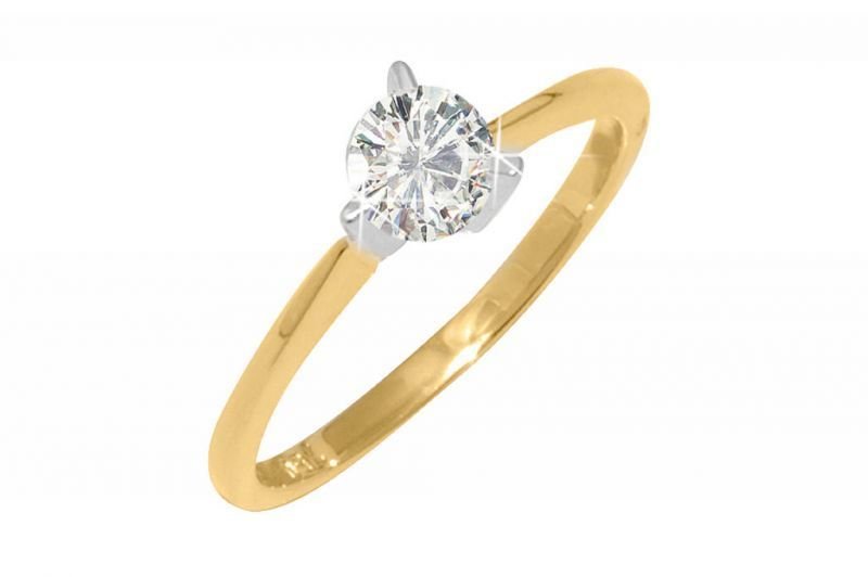 Pırlanta Tektaş Yüzük 18 Ayar R001253 Melis Gold