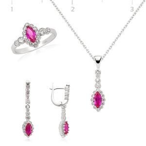 GUMUSH 925 Zirkon Mekik Taşlı Set | ST0460103
