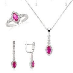 GUMUSH 925 Zirkon Mekik Taşlı Set | ST0460103