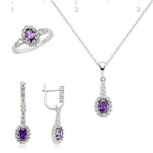 GUMUSH 925 Zirkon Oval Taşlı Set | ST0460104