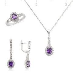 GUMUSH 925 Zirkon Oval Taşlı Set | ST0460104