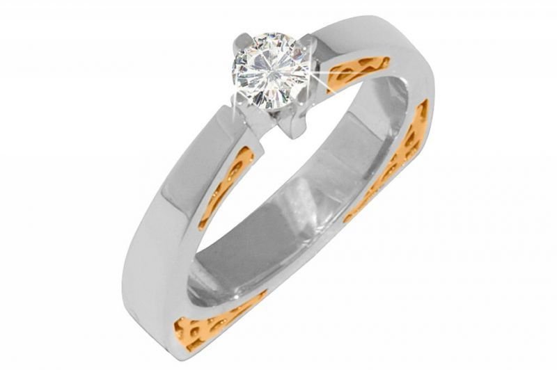 Pırlanta Tektaş Yüzük 18 Ayar R001371 Melis Gold