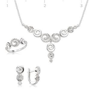 GUMUSH 925 Zirkon Taşlı Girdap Set | ST2400013