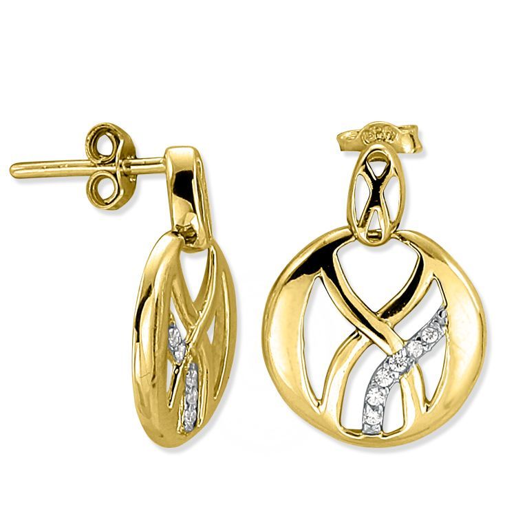 Myra Gold Zirkon Taşlı 14 K Fantazi Küpe