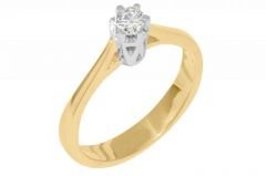 Pırlanta Tektaş Yüzük 18 Ayar R001590 Melis Gold