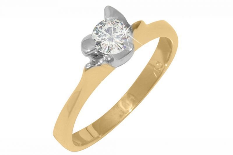 Pırlanta Tektaş Yüzük 18 Ayar R001606 Melis Gold