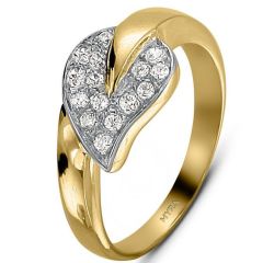 Myra Gold Yeşil Beyaz Altın Taşlı Yüzük