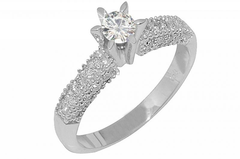 Pırlanta Tektaş Fantazi Yüzük 18 Ayar r001543 Melis Gold