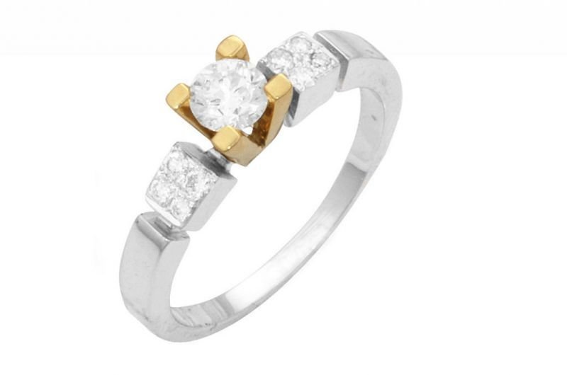Pırlanta Tektaş Fantazi Yüzük 18 Ayar r001693 Melis Gold
