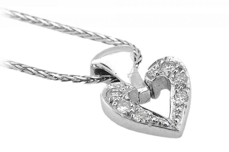 Pırlanta Kalpli Kolye 18 Ayar P000038 Melis Gold